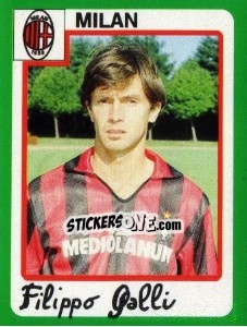 Sticker Filippo Galli - Calcio 1990 n. 206 - Euroflash