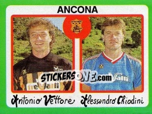 Sticker Antonio Vettore / Alessandro Chiodini - Calcio 1990 n. 303 - Euroflash
