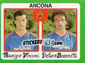 Sticker Maurizio Vincioni / Stefano Bonometti - Calcio 1990 - Euroflash