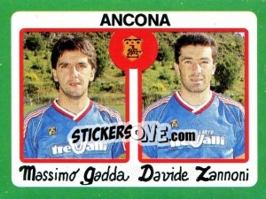 Sticker Massimo Gadda / Davide Zannoni - Calcio 1990 - Euroflash