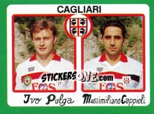 Cromo Ivo Pulga / Massimiliano Cappioli - Calcio 1990 - Euroflash