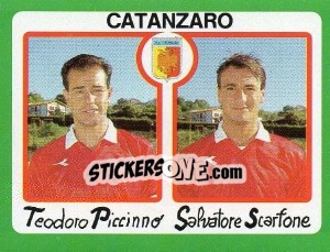 Sticker Teodoro Piccinno / Salvatore Scarfone - Calcio 1990 - Euroflash