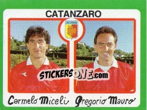 Sticker Carmelo Miceli / Gregorio Mauro - Calcio 1990 n. 335 - Euroflash