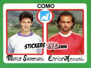 Cromo Marco Savorani / Enrico Annoni - Calcio 1990 - Euroflash