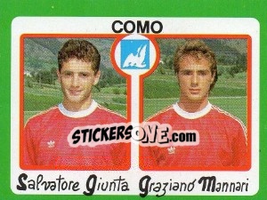 Sticker Salvatore Giunta / Graziano Mannari - Calcio 1990 n. 344 - Euroflash