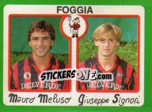 Sticker Mauro Meluso / Giuseppe Signori - Calcio 1990 - Euroflash
