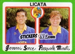 Cromo Giovanni Sorce / Pasquale Minuti - Calcio 1990 n. 362 - Euroflash