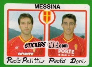 Sticker Paolo Petitti / Paolo Doni - Calcio 1990 - Euroflash