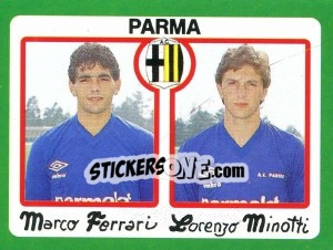 Sticker Marco Ferrari / Lorenzo Minotti - Calcio 1990 n. 381 - Euroflash