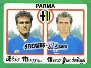 Sticker Aldo Monza / Marco Giandebiaggi - Calcio 1990 n. 386 - Euroflash