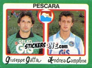 Sticker Giuseppe Gatta / Andrea Camplone - Calcio 1990 n. 387 - Euroflash