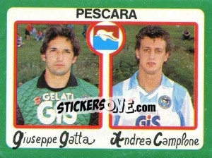 Sticker Giuseppe Gatta / Andrea Camplone - Calcio 1990 - Euroflash