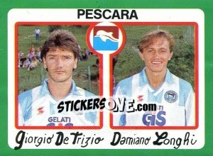 Sticker Giorgio De Trizio / Damiano Longhi - Calcio 1990 n. 389 - Euroflash