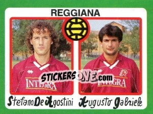 Sticker Stefano De Agostini / Augusto Gabriele - Calcio 1990 n. 402 - Euroflash