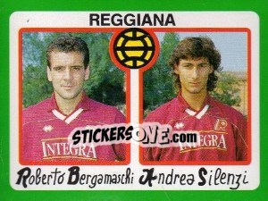 Sticker Roberto Bergamaschi / Andrea Silenzi - Calcio 1990 n. 403 - Euroflash