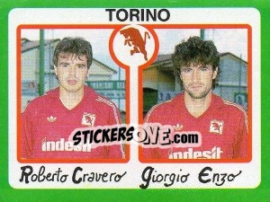 Sticker Roberto Cravero / Giorgio Enzo - Calcio 1990 n. 412 - Euroflash