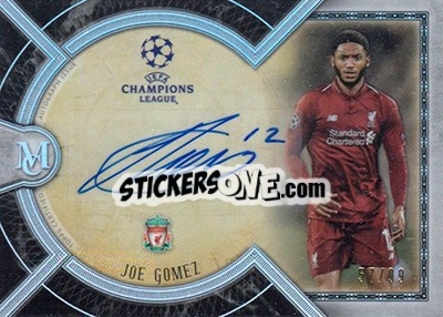 Sticker Joe Gomez - UEFA Champions League Museum Collection 2018-2019 n. AA-JG - Topps