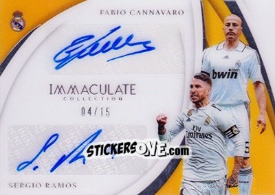 Sticker Fabio Cannavaro / Sergio Ramos - Immaculate Soccer 2018-2019 n. DU-CR - Panini