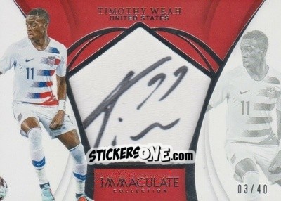 Sticker Timothy Weah - Immaculate Soccer 2018-2019 n. SS-TW - Panini