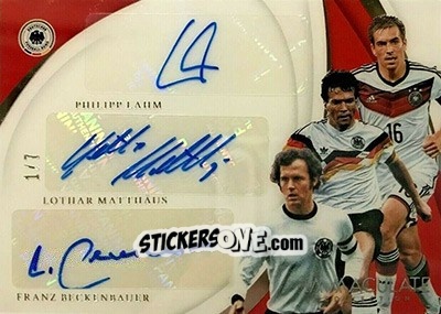 Sticker Franz Beckenbauer / Lothar Matthaus / Philipp Lahm - Immaculate Soccer 2018-2019 n. TR-GER - Panini