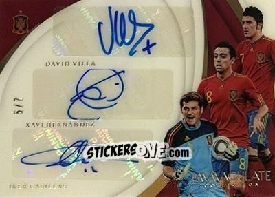 Sticker David Villa / Iker Casillas / Xavi Hernandez - Immaculate Soccer 2018-2019 n. TR-SPN - Panini