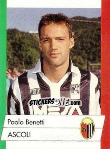 Sticker Paolo Benetti - Calcioflash 1992 n. 5 - Euroflash