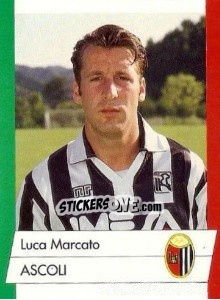Sticker Luca Marcato - Calcioflash 1992 n. 6 - Euroflash
