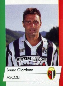 Cromo Bruno Giordano - Calcioflash 1992 n. 8 - Euroflash
