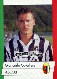 Sticker Giancarlo Cavaliere - Calcioflash 1992 n. 9 - Euroflash