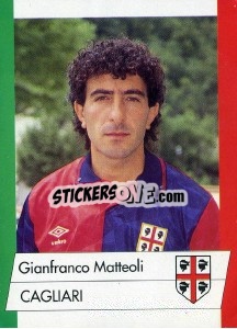 Sticker Gianfranco Matteoli - Calcioflash 1992 n. 50 - Euroflash