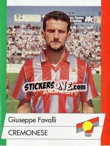Sticker Giuseppe Favalli - Calcioflash 1992 n. 55 - Euroflash