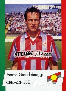 Sticker Marco Giandebiaggi - Calcioflash 1992 n. 59 - Euroflash
