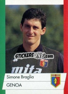 Figurina Simone Braglia - Calcioflash 1992 - Euroflash