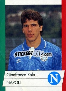 Cromo Gianfranco Zola - Calcioflash 1992 - Euroflash