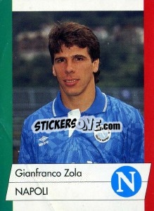 Sticker Gianfranco Zola - Calcioflash 1992 n. 168 - Euroflash
