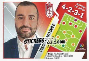 Cromo Entrenador Granada - Diego Martínez (20) - Liga Spagnola 2019-2020 - Colecciones ESTE