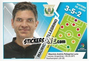 Sticker Entrenador Leganés - Mauricio Pellegrino (22) - Liga Spagnola 2019-2020 n. 22 - Colecciones ESTE