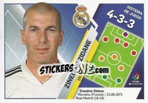 Sticker Entrenador Real Madrid - Zinedine Zidane (26) - Liga Spagnola 2019-2020 n. 26 - Colecciones ESTE