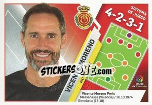 Sticker Entrenador RCD Mallorca - Vicente Moreno (28) - Liga Spagnola 2019-2020 n. 28 - Colecciones ESTE