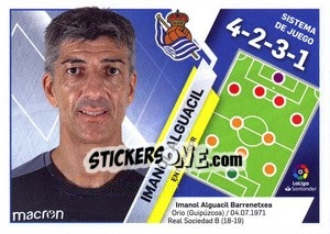 Sticker Entrenador Real Sociedad - Imanol Alguacil (32) - Liga Spagnola 2019-2020 n. 32 - Colecciones ESTE