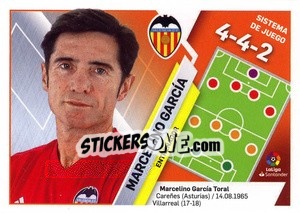 Cromo Entrenador Valencia - Marcelino García Toral (36) - Liga Spagnola 2019-2020 - Colecciones ESTE