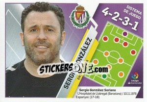 Sticker Entrenador Valladolid - Sergio González (38) - Liga Spagnola 2019-2020 n. 38 - Colecciones ESTE