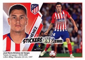 Sticker José Giménez (6) - Liga Spagnola 2019-2020 n. 106 - Colecciones ESTE