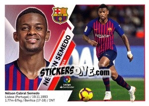 Sticker Nélson Semedo (3A) - Liga Spagnola 2019-2020 n. 133 - Colecciones ESTE