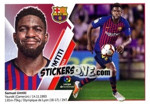 Sticker Umtiti (4B) - Liga Spagnola 2019-2020 n. 136 - Colecciones ESTE