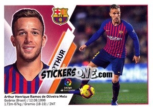 Sticker Arthur (11) - Liga Spagnola 2019-2020 n. 143 - Colecciones ESTE