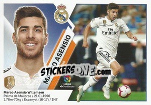 Sticker Marco Asensio (12) - Liga Spagnola 2019-2020 n. 414 - Colecciones ESTE