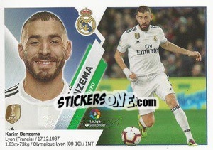 Sticker Benzema (15) - Liga Spagnola 2019-2020 n. 419 - Colecciones ESTE