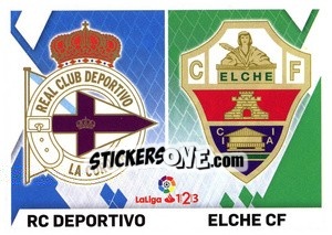 Sticker Escudos LaLiga 1|2|3 - Deportivo / Elche (3) - Liga Spagnola 2019-2020 n. 663 - Colecciones ESTE