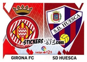 Sticker Escudos LaLiga 1|2|3 - Girona / Huesca (5) - Liga Spagnola 2019-2020 n. 665 - Colecciones ESTE